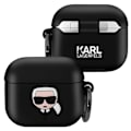 Miniatyrbillede 1 af 2: Silicone beskyttelseshætte til AirPods 3 - Karl Lagerfeld - Sort