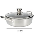 Miniatyrbillede 4 af 4: 24 cm sauterpande med låg Cheffinger i premium non-stick rustfrit stål sølv