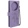 Miniatyrbillede 2 af 6: Mandala Flowers Case til Xiaomi Redmi A3 Wallet Support håndledsrem Lilla Lila