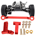 Miniatyrbilde 6 av 8: Aluminiumslegering styrestang passer til 1/18 A949 A959-B A969 A979 K929 RC-bil rød