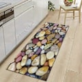 Miniatyrbillede 4 af 5: Skridsikker 3D Pebble Stone Printet Køkkenmåtte - Blød Entré Dørmåtte Tæppe 60x90cm 24x36inch