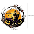 Miniatyrbilde 3 av 5: Halloween-gresskar klistremerker - Skummel sceneoppsett vindusdekorasjoner for dekorasjon