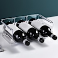 Miniatyrbild 5 av 8: Vinställ Stapelbar Plast Transparent Vattenbjörn Flaskhållare Rack för Hemdisplay 3 Flaskor Transparent