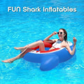 Miniatyrbillede 2 af 5: Komfortabel og holdbar oppustelig shark poolmadras