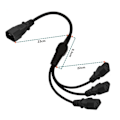 Miniatyrbillede 5 af 6: IEC 320 C14 til 3 X C13 Strømkabel Universal 1 til 3 IEC 320 C14 Han til 3 X C13 Hun Y Splitter Strømadapterkabel