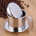 Miniatyrbillede 6 af 7: Rustfri Stål Kop Vietnamesisk Kaffe Dryp Filter Maker Phin Infuser Sølvfarvet