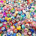 Miniatyrbilde 3 av 4: Europeiske store hullperler for DIY-smykker armbåndslaging (Regnbue, 200 stk)