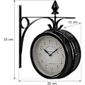 Miniatyrbillede 5 af 5: 2025 Egnet dobbeltsidet vægur stationsur haveur dobbeltsidet ur tidsindikator 33 x 30 x 10 cm