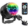 Miniatyrbilde 1 av 5: Mini Diskokule LED Partylys Musikkontroll 360 Roterende Kulelys RGB Scenelys med Fjernkontroll for Fester og Festivaler.