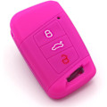 Pikkukuva 1 / 4: Apple Green Fluorescent Pink Silicone Car Key Case - 3 Buttons