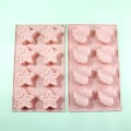Miniatyrbillede 1 af 5: Genanvendelig Stjerne- og Blad Chokoladeform - Perfekt til Chokolade, Isbiter, Gele og Slik (2 stk. Pink)