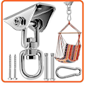 Miniatyrbilde 1 av 5: 360° rotasjon i rustfritt stål Heavy Duty takkrok Suspensjonssett for hengekøye, hengestol, boksesekk, huske, luftyoga