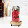 Miniatyrbillede 2 af 8: Glaskuppel Kunstig Rose Blomster Dekoration Ornament til Valentinsdag Gave Hjem Indretning