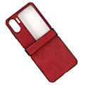 Miniatyrbilde 6 av 8: Etui for Oppo Find N2 Flip i syntetisk skinn, ultraftynt, støtdempende beskyttelsesdeksel for Oppo Find N2 Flip, rød
