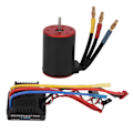 Miniatyrbillede 1 af 8: 3650 3900KV Vandtæt Børsteløs Motor 60A ESC Elektrisk Regulator Lang Ledning til 1/8 1/10 RC Bil