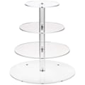 Miniatyrbillede 1 af 5: Akryl 3/4-lags Kageholder Display Stand Rack - Transparent Rund til Fest Cupcakes 4 Lag