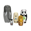 Miniatyrbild 1 av 7: Trädjur Nesting Dolls 5 Lager Ryska Nesting Dolls Present för Barn Vuxna