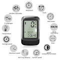 Miniatyrbillede 6 af 8: Mountain Road Bike Trådløs Odometer Multifunktionel Interface Stor Skærm Vandtæt Velometer Support Fem Sprog
