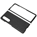 Miniatyrbild 6 av 8: Business Läder Telefonfodral för Galaxy Z Fold 3 Dammsäker Fällbar Skärm Telefonfodral Svart