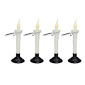 Miniatyrbild 5 av 8: Flimrande LED avsmalnande ljusstake varmt vitt ljus skymning till gryning sensor IP65 vattentät solcells drivna ljus utomhus för uteplats bord fönster dekor