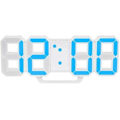 Miniatyrbilde 1 av 5: 3D LED Digital Veggklokke, Vekkerklokke for Soverom, Digital Veggklokke, 21.5 X 8.8Cm (Blå)