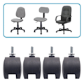 Miniatyrbillede 3 af 5: 6mm Gevindstang 40mm Dobbelt Hjul Drejelig Hjul Sort-B3