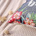 Pikkukuva 5 / 5: Flamingot ja trooppiset kasvit set , 4 - 45 x 45 cm, puuvillaiset pellavaiset koristetyynyliinat sohvalle, autoon ja kodin sisustukseen