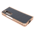 Miniatyrbild 4 av 8: Fodral för Samsung Galaxy Z Fold 4 Nano Plating Krokodilskinnsmönster Äkta läder Repskydd Blå