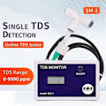 Miniatyrbild 3 av 5: TDS-mätare LCD Online Vattenkvalitetsmätare 0-9990PPM Detektion Vatten TDS-monitor Inlopp Utlopp Test f