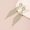 Miniatyrbilde 3 av 4: Tåreformet Krystall-Lysekrone Ørepynt Lange Kvaster Hengeøreringer Glitrende Rhinestone Damegaver Statement Ørepynt Brudesmykker (Gull)