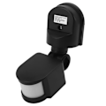 Miniatyrbillede 5 af 8: Sort vægmonteret bevægelsessensor Automatisk skumring til daggry 110V‑240V AC Bevægelses PIR-sensor 120 graders LED-styret radarsensor