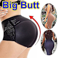 Miniatyrbilde 3 av 4: Pussede Sømløse Dame Shapewear Slankende Truser Hofteforsterker Svart