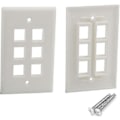 Miniatyrbilde 3 av 4: Plast Bryterpanel 6 Port Veggplate Trapesformet Jack (Hvit) 5 stk
