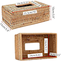 Miniatyrbillede 3 af 5: Rektangulær Vævet Tissue Papir Cover i Rattan, Dekorativ Tissue Holder Cover til Hjemmet