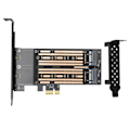 Miniatyrbild 1 av 8: M.2 SATA SSD NGFF till PCIe-adapter Upp till 6 Gbps NCQ MSI-stödd Plug and Play Dubbel M.2 PCIe-adapter för stationära chassi