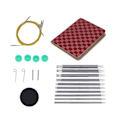 Miniatyrbild 4 av 8: 10 par utbytbara cirkulära stickningsnålar set ergonomisk design P-typ nålknappar stickningstillbehör för hemmet