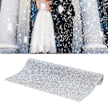 Miniatyrbild 5 av 8: Rhinestone Mesh Ribbon Wrap Födelsedag Bröllop Fest DIY Dekor Kläder Tillbehör Silver på vit AB