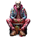 Miniatyrbillede 2 af 5: Mini Resin Skelet Ornamenter Day Of The Dead Statue Rock Band Figur, Halloween Dekorationer Gaver til Venner (15cm)B
