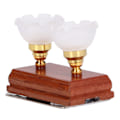 Miniatyrbilde 5 av 8: Dukkehus Taklampe 1/12 Skala Batteridrevet Dobbelthodet Miniatyr LED-lampe