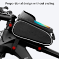 Miniatyrbillede 4 af 8: Cykelrammepose Sprøjtesikker Cykeltaske Pose Touchscreen Taske med Hovedtelefonhul til Smartphone Under 6,5 Tommer