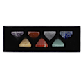 Miniatyrbillede 8 af 8: 7 Chakra MultiStone Sæt Pyramide Farve Naturlige Sten Ædelsten Ornamenter med Gaveæske