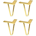 Miniatyrbilde 1 av 5: 4 stk. hårnål bordben tykke solide metall møbelben stol sofa seng skap, 12cm