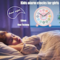 Miniatyrbild 4 av 5: Barnens tysta lilla söta analoga väckarklocka, 4 tum, batteridriven, för pojkar/flickors sovrum - Rosa