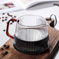 Miniatyrbild 4 av 5: Vertikala ränder glas häll över kaffeserver - värmebeständig V60 dropp kaffekanna
