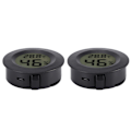 Miniatyrbillede 3 af 8: 2 stk. Mini Digital LCD Termometer Hygrometer Rund Form Temperatur Fugtighedsmåler til Krybdyrboks