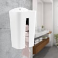 Miniatyrbilde 4 av 8: Veggmontert søppelposeoppbevaringsholder vevdispenserbeholder arrangør kjøkkeninnredning (hvit)
