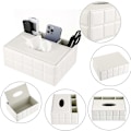 Miniatyrbild 3 av 5: Rektangulär servettbox i PU-läder - Multifunktionell servetthållare med låda för kontorsmaterial och fjärrkontroller, innehåller inga andra föremål, dekorativ servettpenna