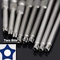 Pikkukuva 3 / 5: 11 pitkän Torx-kärjen sarja ruuvimeisseleille ja sähköruuvimeisseleille - 1/4\" kuusiovarsi - Koot T6 - T40 - Pituus 100 mm