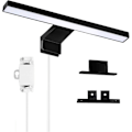 Miniatyrbilde 1 av 5: LED Baderomsspeil Lys Svart 5W 30cm 400lm, Skap Vegglampe 6000K Kald Hvit, IP44 Vanntett Klemmelampe for Baderomsskap, Overflatemontert