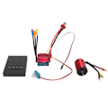 Miniatyrbild 1 av 8: 3800KV borstlös motor S35A ESC-kombination med ESC-programmeringskort Hög vridmoment borstlös kombinationssats för 1/14 för 1/16 RC-bil